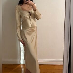 House of Harlow 1960 Champagne skirt set